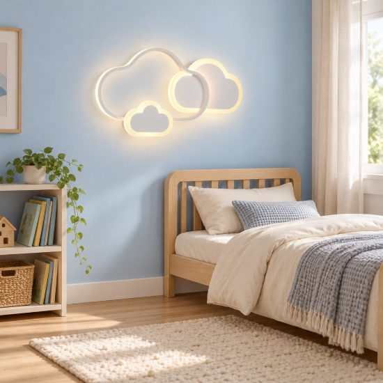 Plafoniera led 29w 3000k rgb con telecomando per cameretta a forma di nuvola bianca