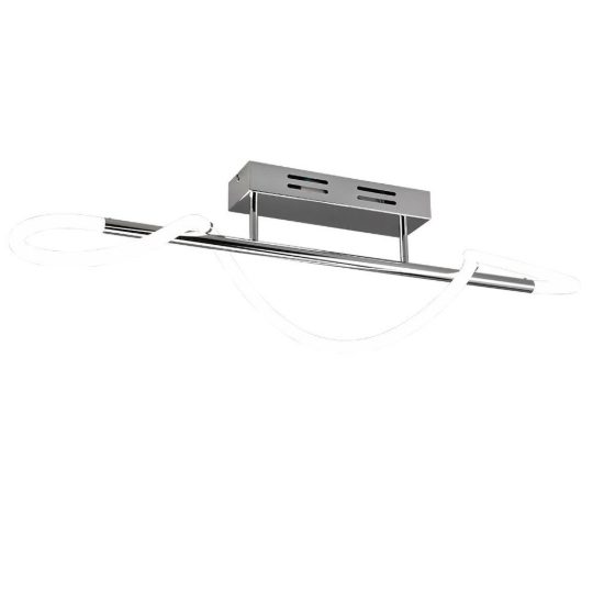 Plafoniera led 28w 4000k per soggiorno moderna a tubo flessibile cromo