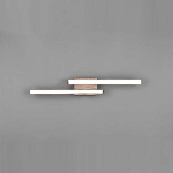 Plafoniera led 10w 3000k per cucina moderna con 2 bacchette ondulate nera effetto legno