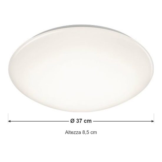 Plafoniera led 15w 3000k ip44 per bagno moderna bianca