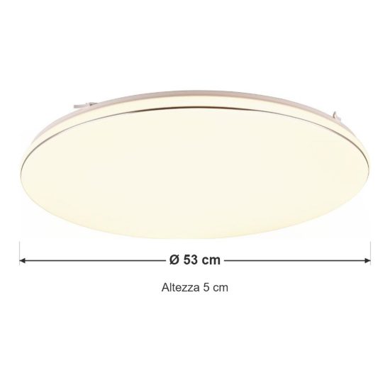 Plafoniera led 46w 3000k per soggiorno moderna rotonda bianca