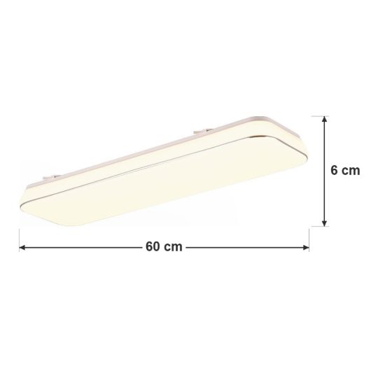 Plafoniera led 28w 3000k per corridoio moderna rettangolare bianca