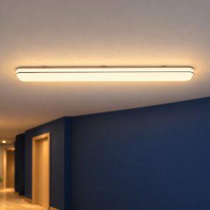 Plafoniera led 46w 3000k per corridoio moderna rettangolare bianca