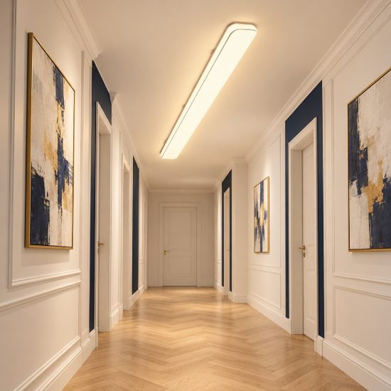 Plafoniera led 46w 3000k per corridoio moderna rettangolare bianca