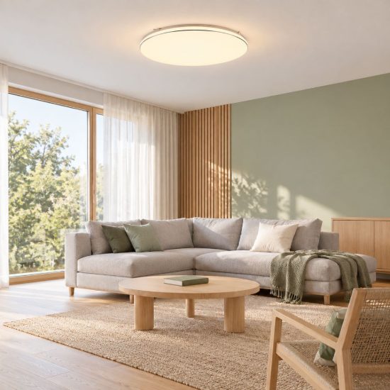 Plafoniera led 46w 4000k per soggiorno moderna rotonda bianca