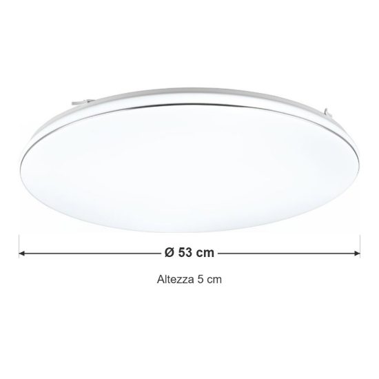 Plafoniera led 46w 4000k per soggiorno moderna rotonda bianca