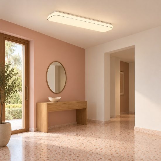 Plafoniera led 28w 4000k per corridoio moderna rettangolare bianca