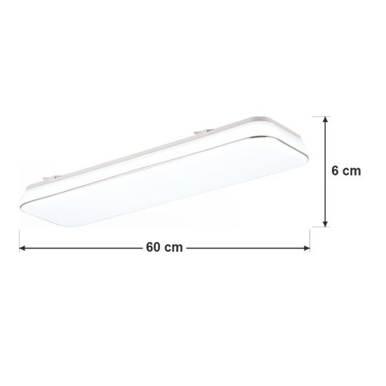 Plafoniera led 28w 4000k per corridoio moderna rettangolare bianca