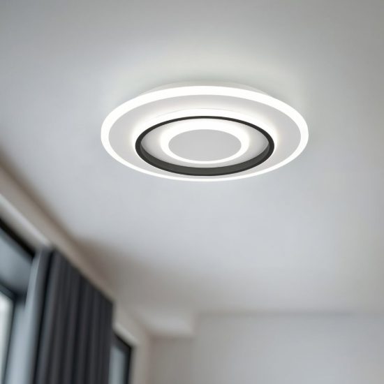 Plafoniera led 46w cct 2700k 6000k con telecomando per soggiorno moderna rotonda bianca