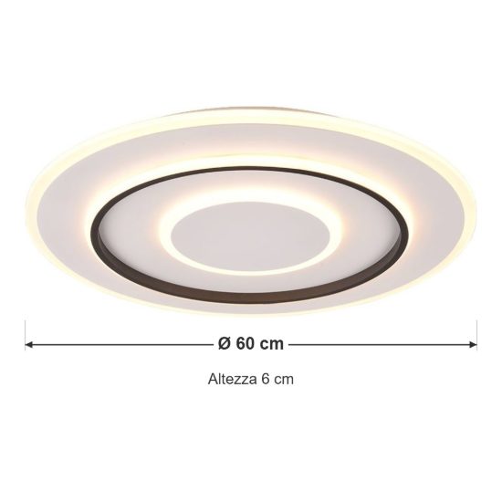 Plafoniera led 55w cct 2700k 6000k con telecomando per soggiorno moderna rotonda bianca