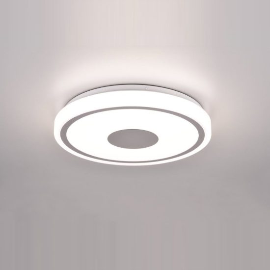 Plafoniera led 16w 4000k moderna rotonda bianca cromo