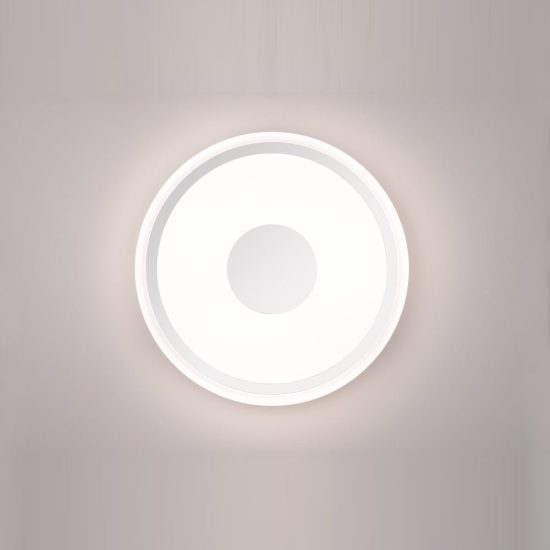 Plafoniera led 16w 4000k moderna rotonda bianca cromo