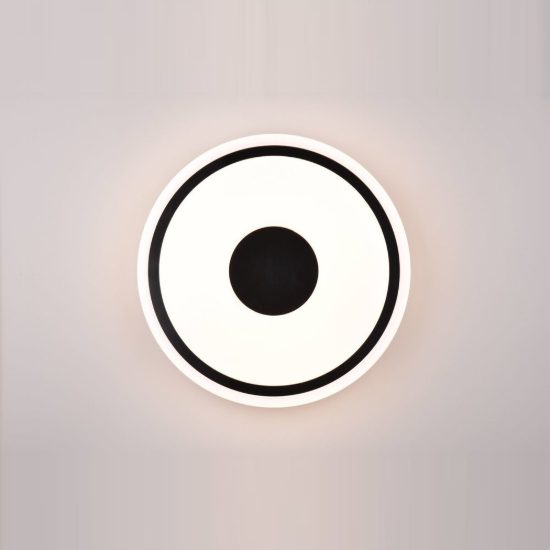 Plafoniera led 16w 3000k moderna rotonda bianca nera