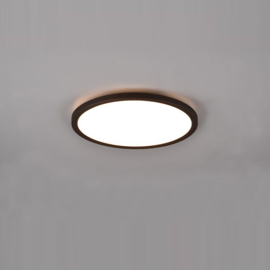 Plafoniera led 18w cct 3000k 6500k rgb con telecomando moderna rotonda nera a luce indiretta