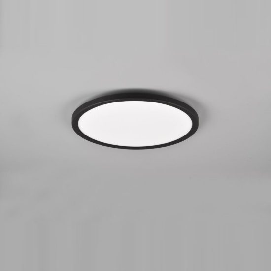 Plafoniera led 18w cct 3000k 6500k rgb con telecomando moderna rotonda nera a luce indiretta
