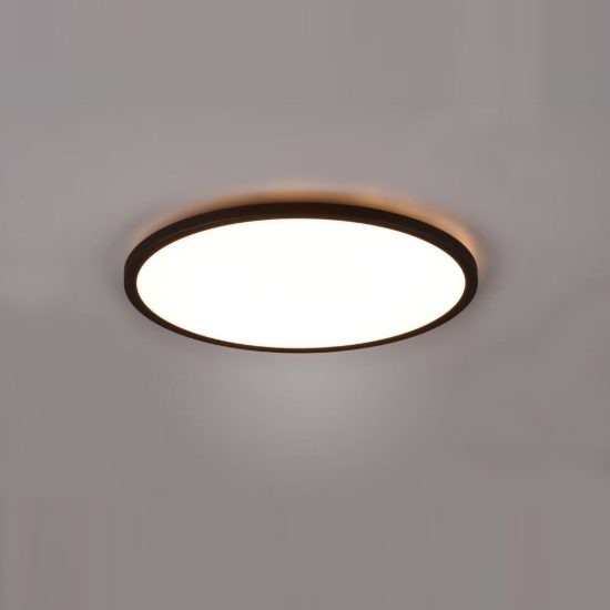 Plafoniera led 30w cct 3000k 6500k rgb con telecomando moderna rotonda nera a luce indiretta