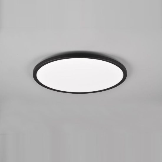 Plafoniera led 30w cct 3000k 6500k rgb con telecomando moderna rotonda nera a luce indiretta