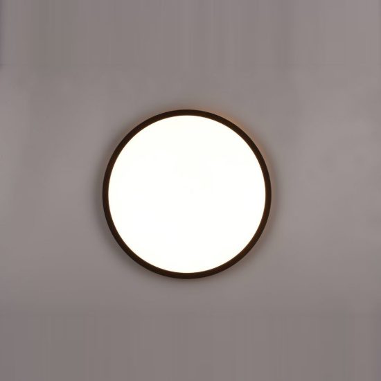Plafoniera led 30w cct 3000k 6500k rgb con telecomando moderna rotonda nera a luce indiretta