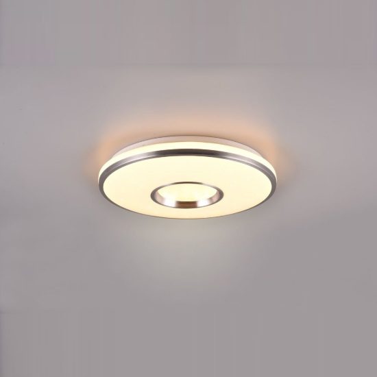 Plafoniera led 21w cct 2700k 6500k rgb con telecomando bianca alluminio effetto stellato