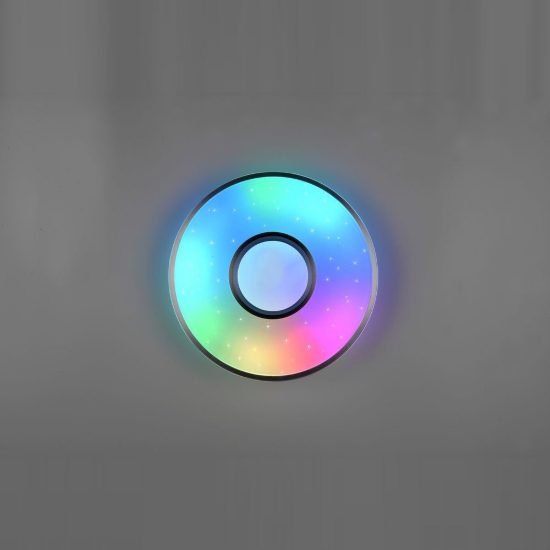 Plafoniera led 21w cct 2700k 6500k rgb con telecomando bianca alluminio effetto stellato