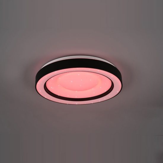 Plafoniera grande led 22w cct 2700k 6000k rgb con telecomando nera effetto cielo stellato