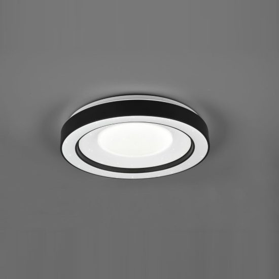 Plafoniera grande led 22w cct 2700k 6000k rgb con telecomando nera effetto cielo stellato