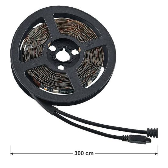 Striscia led 10,5w 3000k rgb con telecomando 3m tagliabile nera