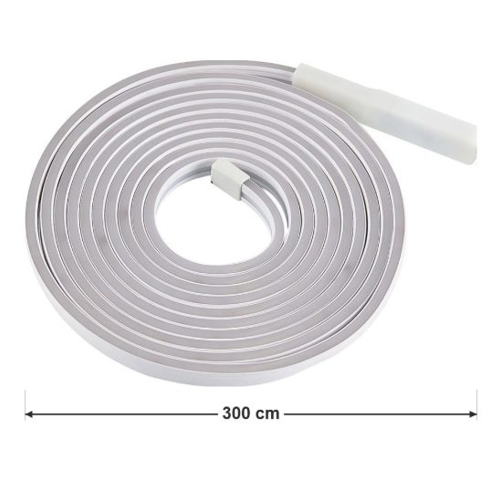 Striscia led effetto neon 14w 3000k rgb con telecomando 3m tagliabile bianca
