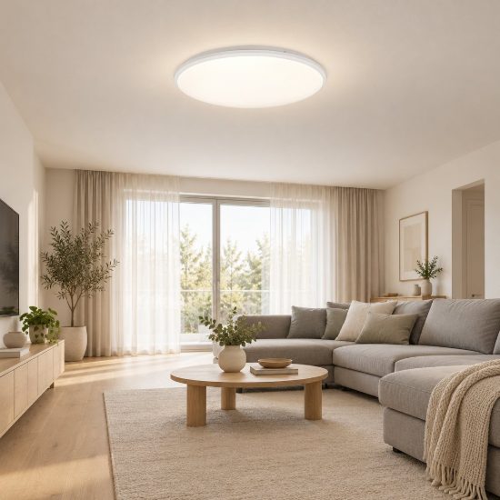 Plafoniera led 34w 4000k per soggiorno moderna rotonda bianca