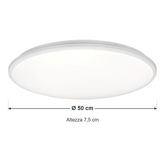 Plafoniera led 34w 4000k per soggiorno moderna rotonda bianca