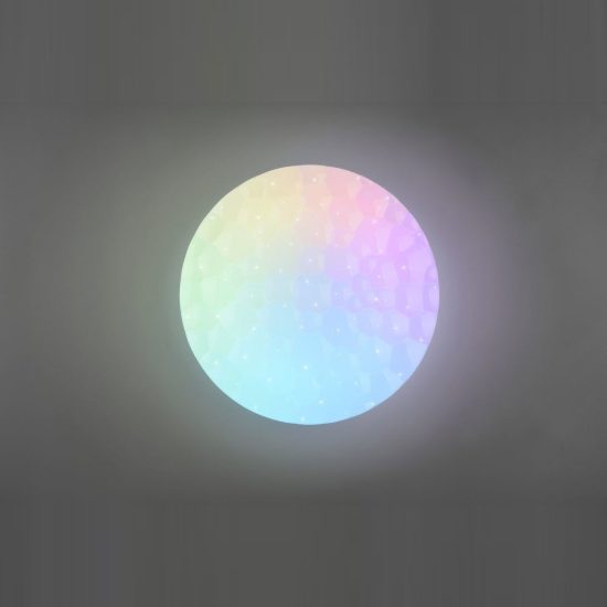Plafoniera led 22w cct 2700k 6000k rgb con telecomando bianca effetto cielo stellato