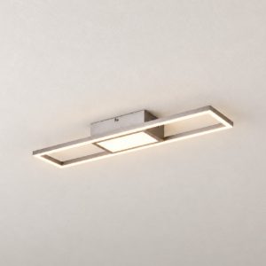 Plafoniera led 22w cct 2700k 6000k con telecomando per soggiorno rettangolare nichel opaco