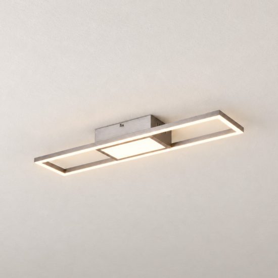 Plafoniera led 22w cct 2700k 6000k con telecomando per soggiorno rettangolare nichel opaco