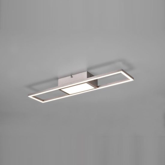 Plafoniera led 22w cct 2700k 6000k con telecomando per soggiorno rettangolare nichel opaco