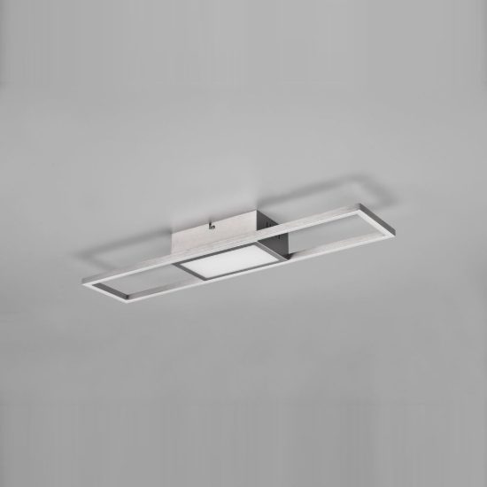 Plafoniera led 22w cct 2700k 6000k con telecomando per soggiorno rettangolare nichel opaco
