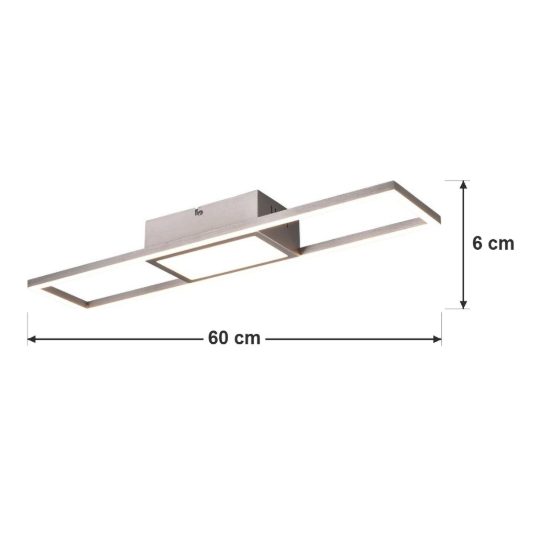 Plafoniera led 22w cct 2700k 6000k con telecomando per soggiorno rettangolare nichel opaco