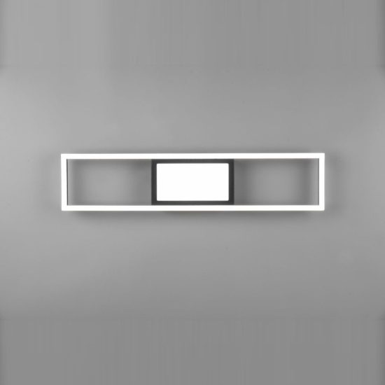 Plafoniera led 22w cct 2700k 6000k con telecomando per soggiorno rettangolare nero opaco