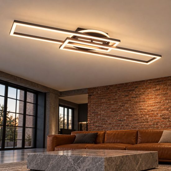 Plafoniera led 30w cct 2700k 6000k con telecomando a elementi orientabili nichel opaco
