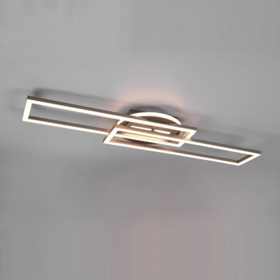 Plafoniera led 30w cct 2700k 6000k con telecomando a elementi orientabili nichel opaco