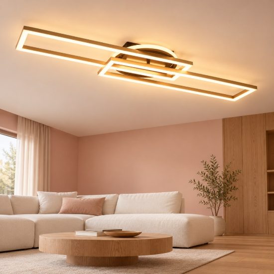 Plafoniera led 30w cct 2700k 6000k con telecomando a elementi orientabili nera oro