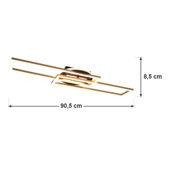 Plafoniera led 30w cct 2700k 6000k con telecomando a elementi orientabili nera oro