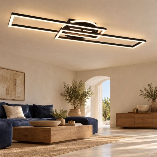 Plafoniera led 30w cct 2700k 6000k con telecomando a elementi orientabili nera