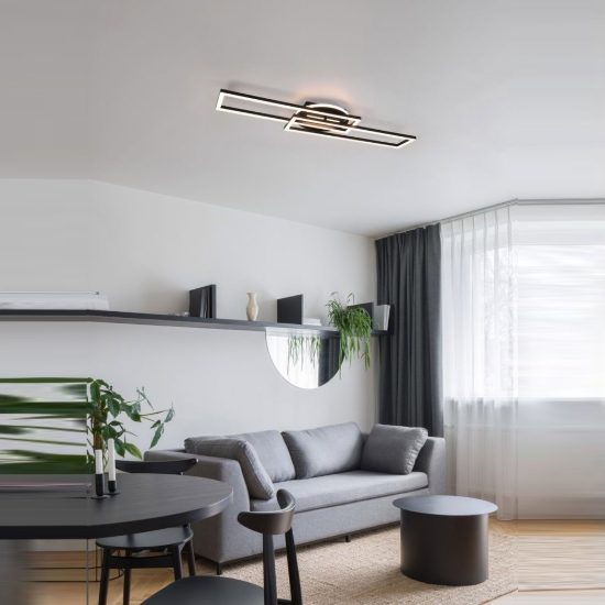 Plafoniera led 30w cct 2700k 6000k con telecomando a elementi orientabili nera
