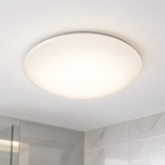 Plafoniera led 12w 3000k con sensore di movimento ip44 per bagno moderna bianca