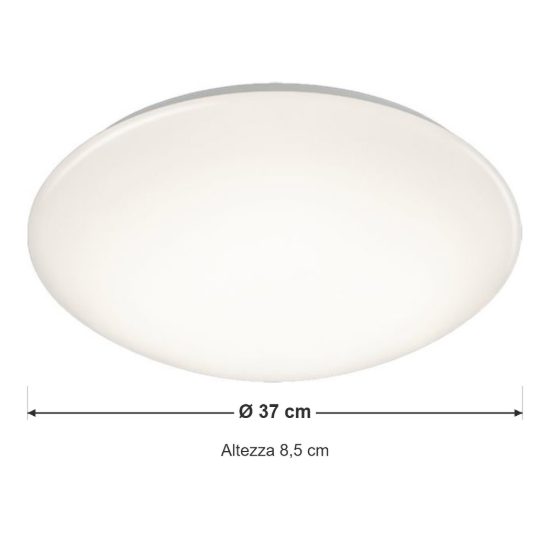 Plafoniera led 15w 3000k con sensore di movimento ip44 per bagno moderna bianca