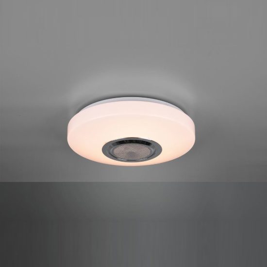 Plafoniera led 10w 3000k rgb con altoparlante bluetooth telecomando moderna bianca