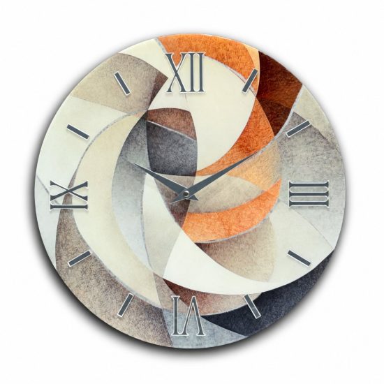 Grande orologio in resina a parete rotondo moderno per soggiorno 100cm