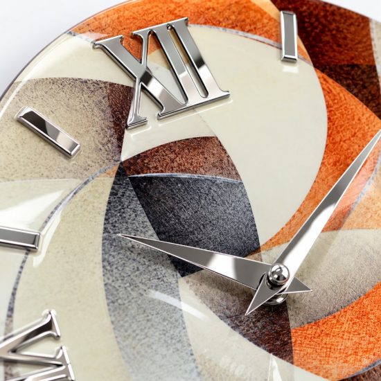 Orologio rotondo a parete moderno resina dettagli argento 40cm