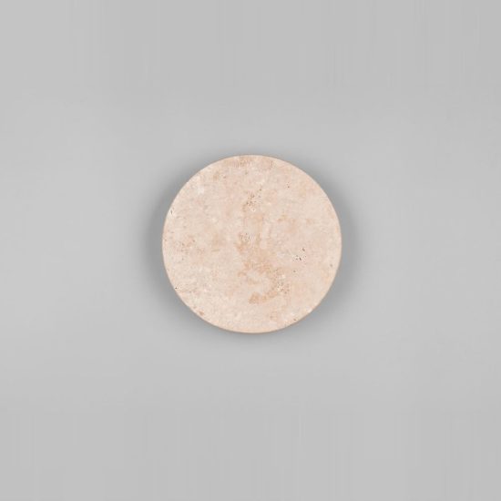 Applique led 4w 3000k moderna rotonda in travertino bianco a luce indiretta