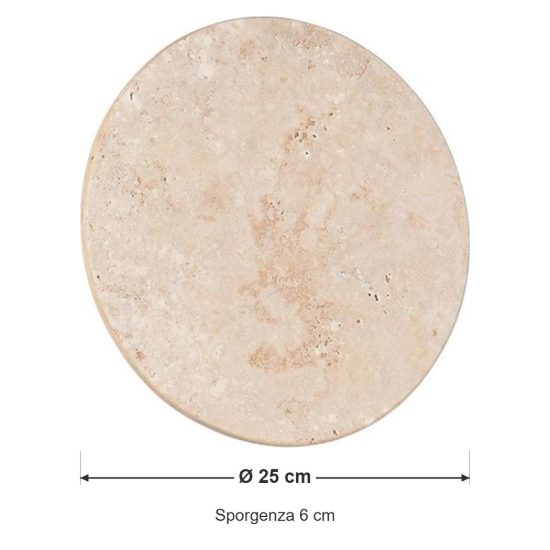 Applique led 4w 3000k moderna rotonda in travertino bianco a luce indiretta